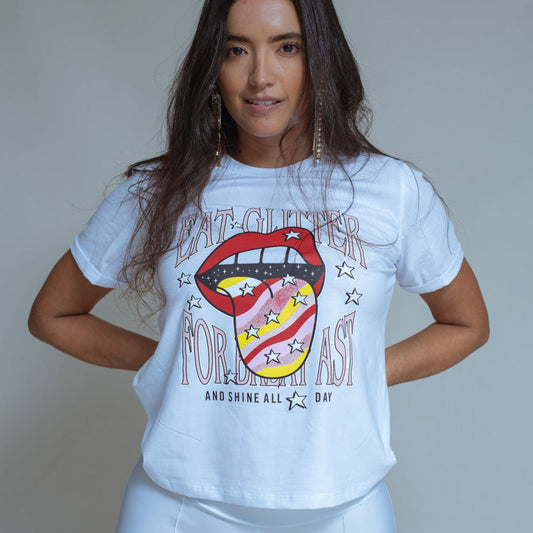 T-SHIRT EAT GLITTER