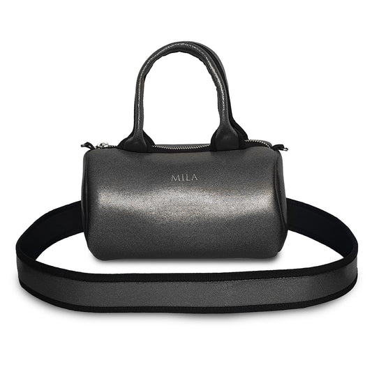 SWEET MILA PLOMO "TIPO CUERO"